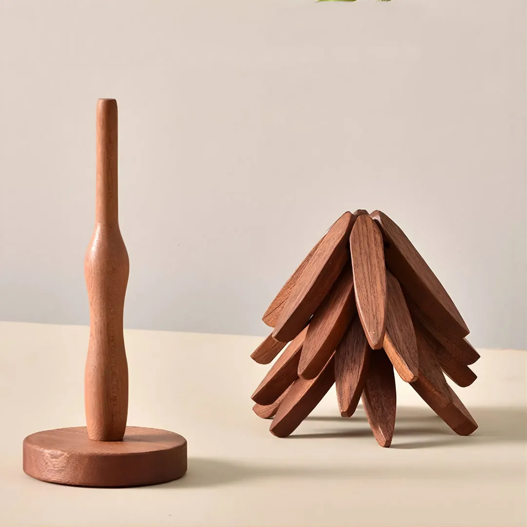 Tree-Shaped Wooden Trivet Set - Image 3